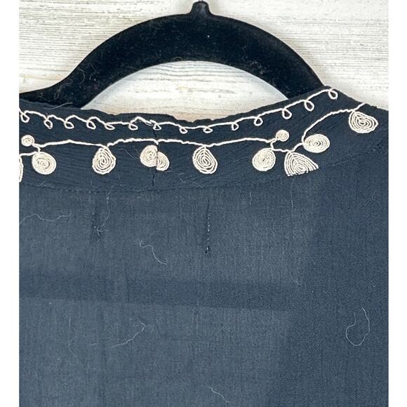 Natural Life Women’s XS Black Embroidered Oversized Maxi Dress Duster NWT - Picture 12 of 12